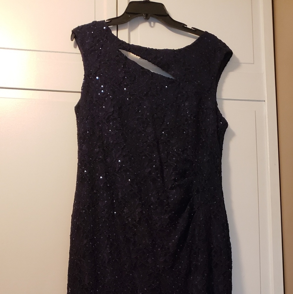 Navy blue sequined gown